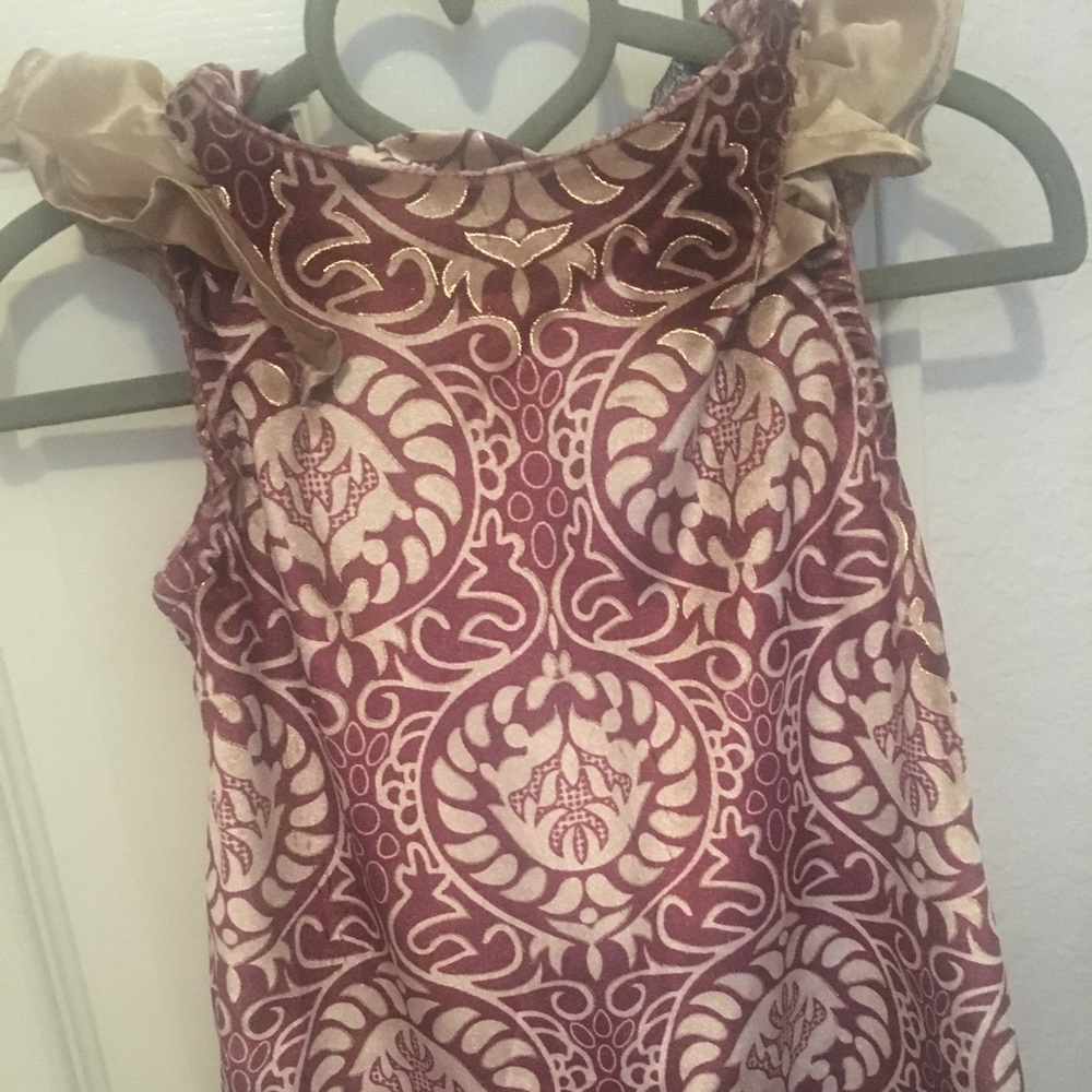 Burgundy and gold toddler dress 2T